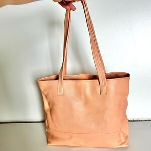 Freshly Picked Original Leather Carryall Tote - Brand New, Peach Orange Color